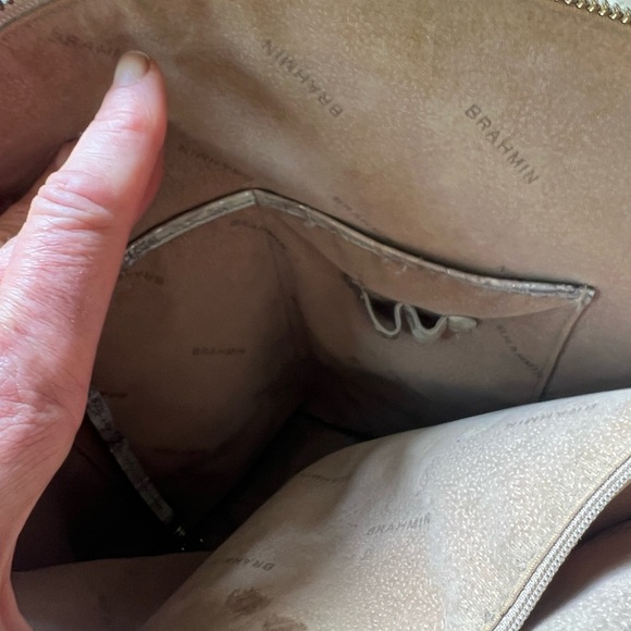 Brahmin Melbourne Collection Large Duxbury Crocodile-Embossed Dome Satchel Bag. - Picture 10 of 11